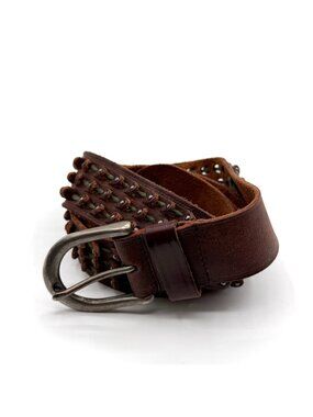 J.Crew Dark Brown Braided Genuine Leather Belt Size 36 Leather Braided Belt For Men | Factory main image 2
